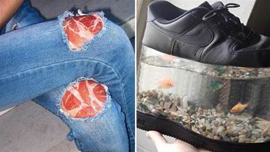 28個奇葩設計：露五花肉的牛仔褲，可以養魚的運動鞋，會有人買麼