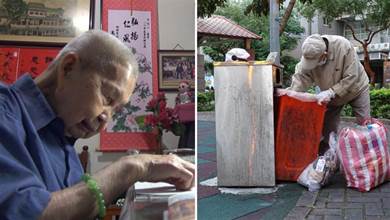 97歲阿公為守護臺灣，做環保10年，手腳摔傷不停歇，拄拐杖也要做「不趕快做，就沒機會了」