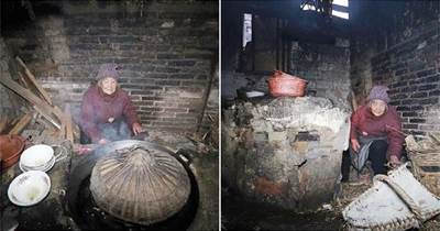 103歲阿婆獨居深山，曾自己給自己接生六胎，拒絕去兒女家住，一日三頓肉做飯有潔癖