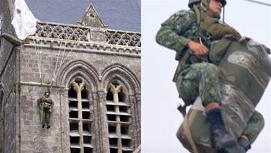 傘兵連掛教堂屋頂外74年 二戰他「忙憋氣裝沒命」最後結果竟出乎意料