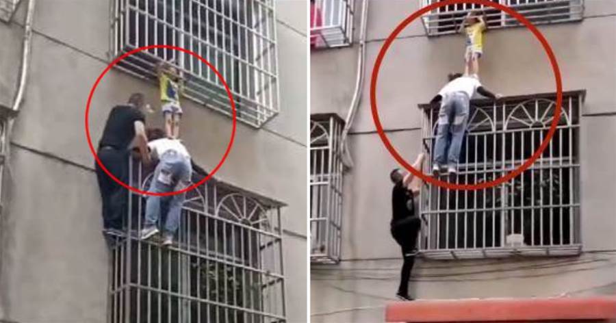 3歲女童被卡防盜窗「雙腳懸空」陌生女子爬窗施救，用肩膀扛起「苦撐20分鐘」婉拒謝禮：我也是一位媽媽！